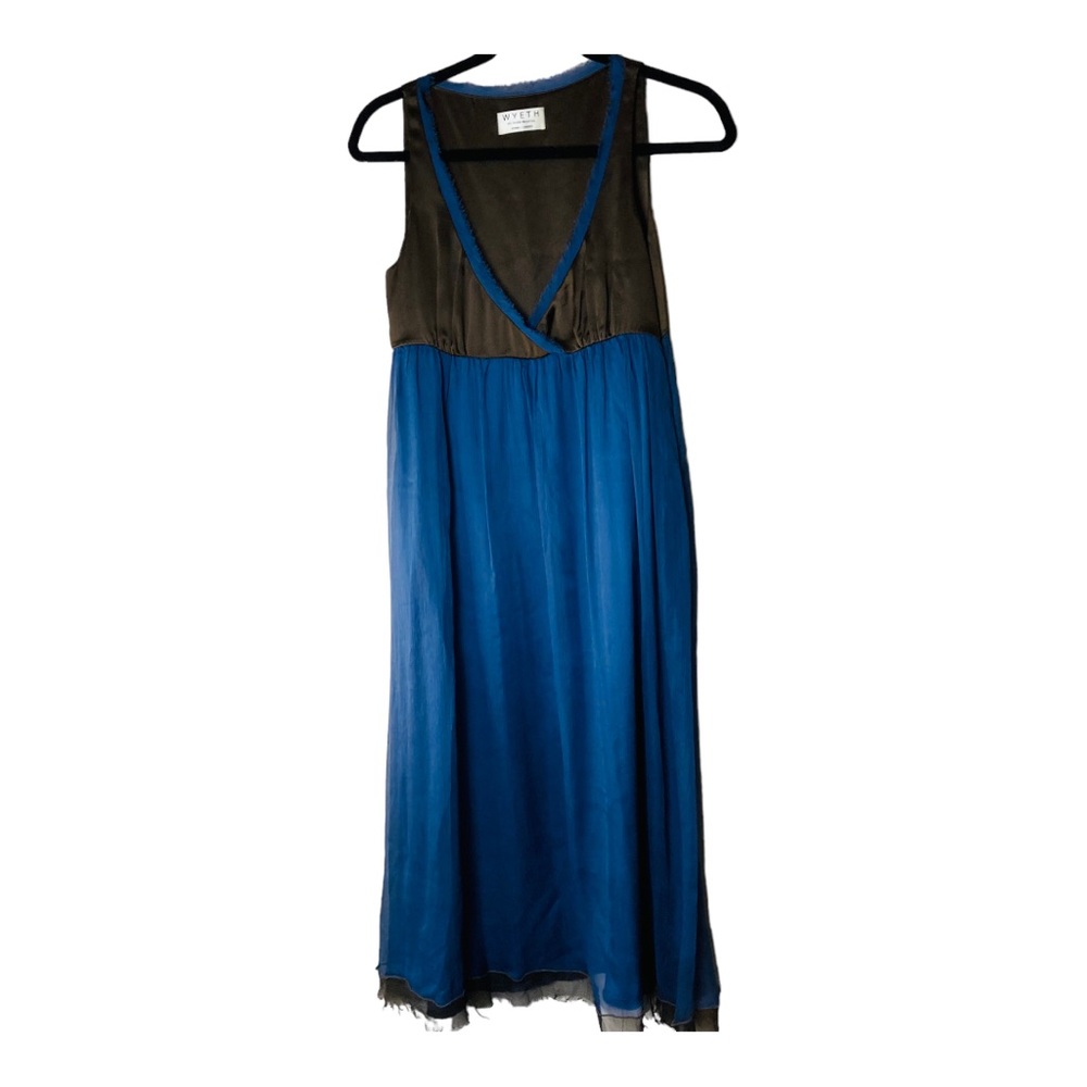 Wyeth 100% Silk Dress by Todd Magill Raw Edge Hem and Neckline Size P‎ (Small)